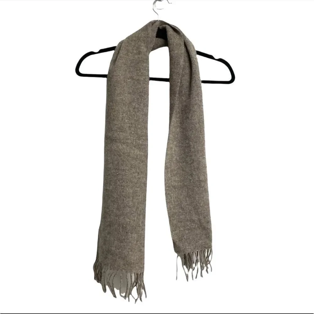 LAMBSWOOL SCARF Wool Fall Winter Made In Italy Brown One Size
